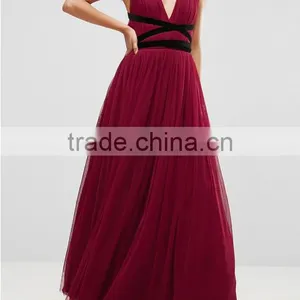 Guangzhou Latest Cheap Clothing Cross Back Maxi Dress Sexy Good Night Photos thumbnail-1