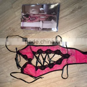 Hot Black Rose Red Erotic Lingerie Sexy See Through Women Underwear thumbnail-3