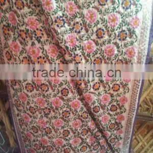 Hand Embroidered PHULKARI Chanderi DUPATTA SHAWL thumbnail-1