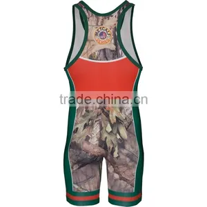 Hot Sale Cheap and Cool Custom Sublimated Wrestling Singlets thumbnail-2