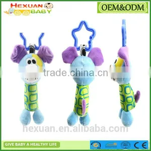 New Animal Dog Soft Stuffed Plush Crib Bed Hanging Hand Rattles Baby Toys thumbnail-4