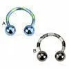 Continiously Anodized Surgical Steel Horseshoes Ring Circular Barbell Jewelry With PVD Plate thumbnail-1