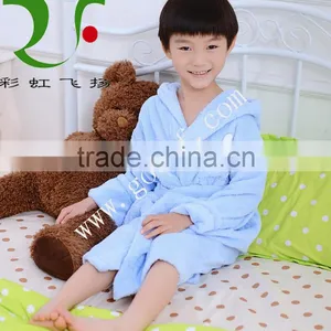 Blue Hooded Bath Robe for Boys 100% Cotton thumbnail-2