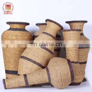 Best Sale Home Goods Decorative Rectangular Chinese Rattan Vase Set thumbnail-1