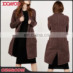 Custom Coat Design 2016 Women Single Button Garnet Long Winter Coats thumbnail-1