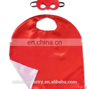 Hot Sell 2017 OEM/ODM Wholesale Custom Logo Design Double Layer Satin Superhero Capes and Mask for Kids Superhero Costumes thumbnail-2