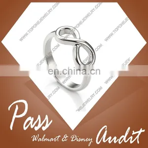 Cheap Wholesale Stainless Steel Infinity Silver Color Women's Wedding Rings Jewelry Gifts thumbnail-1