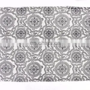 Indian Latest 3 X 5 Ft Black White Cotton Block Print Accent Area Dhurrie Rug Flat Weave Hand thumbnail-1