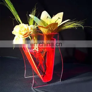 White Clear Lucite Plastic Acrylic Vase,Plexiglass Acrylic Flower Stand thumbnail-1