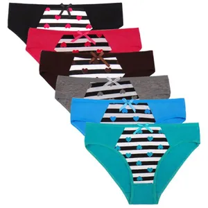 Yun Meng Ni Sexy Underwear Front Heart Printed Ladies Briefs Ultra Soft Cotton Women's Panties thumbnail-4