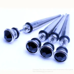 Foreign Trade Accessories Stainless Steel Insert Diamond Male Ear Stud, Titanium Body Piercing Earrings Factory Direct Sale thumbnail-2