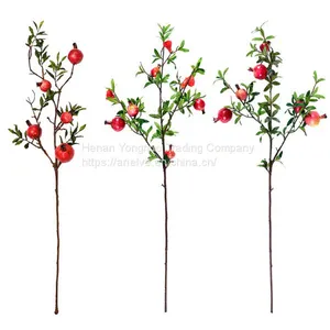 Wholesale Real Touch Berries 5 Heads Artificial Pomegranate Fruit With Branches thumbnail-1