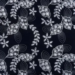 White Cotton Embroidery Lace Fabric Dress thumbnail-1