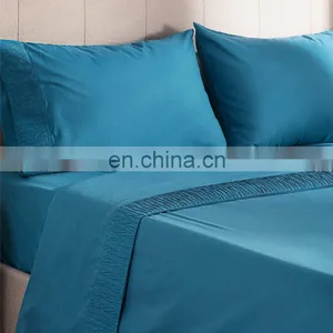Bed Linen Homes Luxury Soft Surface Waterproof Adults Piece 100% Microfiber Solid Color Bed Sheets For Home thumbnail-1