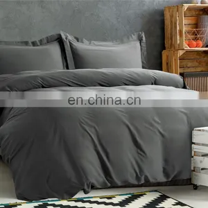 Warm Quality Nordic Indian 100% Bamboo Plain Grey Super King Full Queen Size Double Bedsheet Duvet Cover thumbnail-2