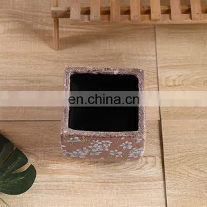 Nordic Modern Custom Pink Flower Pattern Vintage Ceramic Cheap Large Square Flower Pots for Home Decoration thumbnail-3