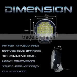 9inch LED Portable Work Light 12V 185W For Offroad Truck Car ATV SUV Jeep Boat 4wd ATV Auxiliary Driving Lamp thumbnail-3