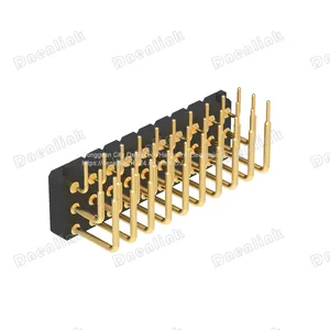 Dnenlink 3.00mm Pitch Triple Row H4.0mm Concave Contact Right Angle Female Header DIP Type PogoPin Header With Peg thumbnail-1