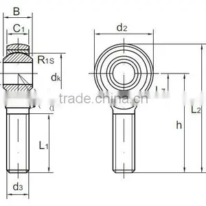 Pillow Ball Rod End Bearing, Female, Stainless Steel,Nylon Race thumbnail-6