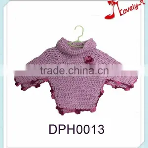 Hot Sale Baby Girls Cute Cable Knit Sweater Poncho With Collar thumbnail-1