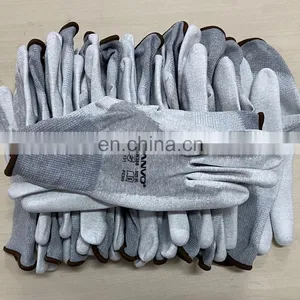 13 Gauge Copper Carbon Nylon With Fingertip Dipped ESD Anti Static PU Copper Work Gloves thumbnail-4