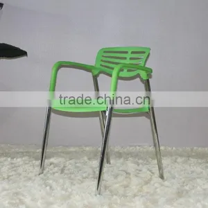 Replica Graceful Spanish Design Stainless Steel Plastic Seat and Back Jorge Pensi Stacking Toledo Chair for Dining Room thumbnail-4