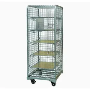 Wholesale Collapsible Logistic Trolley Roll Container Cage Trolley With Layers thumbnail-2