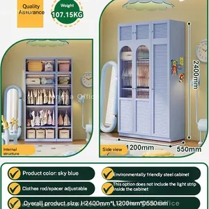 Modern High Storage Cabinet for Young Adults | With Ventilated Glass Doors | Durable and Space-Saving thumbnail-1
