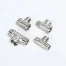 304 Stainless Steel External Thread Tee, External Thread Thread, Inside and Outside Water Pipe Joint Accessories Collection thumbnail-2