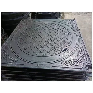 EN124 Ductile Iron Manhole Hatch Cover C250 D400 E600 With Frame Heavy Duty Black Parking Safety Road Facilities thumbnail-1