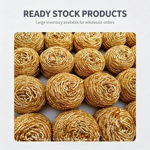 High Density Brass Wire Scrubebr Anti-Shed Steel Wool Ball thumbnail-1
