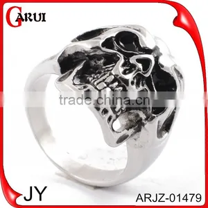 Small MOQ Jewelry Ring Men's Ring Skull Head Silver Rings thumbnail-1