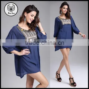 Ladies Large Size Neckline Beaded / Embroidered Blouse for Women thumbnail-1