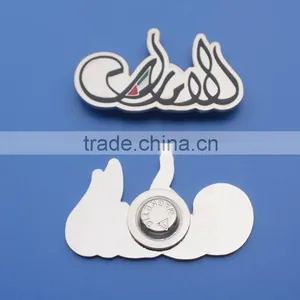 UAE Flower Magnet Pin Silver Badge Customized Metal Badge thumbnail-2