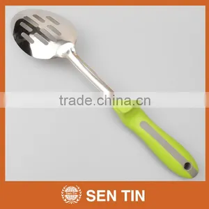 KU-B03TPR Stainless Steel Slotted Spoon With PP & TPR Handle Kitchen Tool thumbnail-2