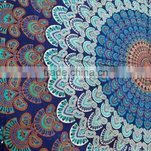 Bohemian Bedsheet Hippie 100% Cotton Gypsy Mandala Tapestry Tapestries Mandala Round Tapestry thumbnail-5
