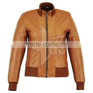Hot Selling Brown Leather Jacket Women thumbnail-1