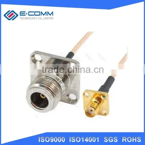 China Supplier N Female 4-hole Panel to SMA Male RA Pigtail Cable RG405.086 thumbnail-2