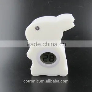 Rabbit Shape Room Thermometer Temperature Displayer LED Color Changing Night Light Lamp for Babies Kids Children thumbnail-4