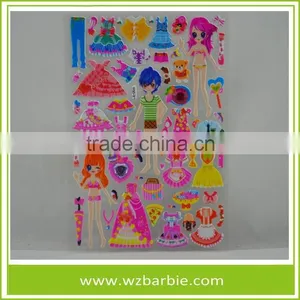 Eco-friendly Removed And Repeatedly 3D Change Clothes Puffy Sticker thumbnail-3