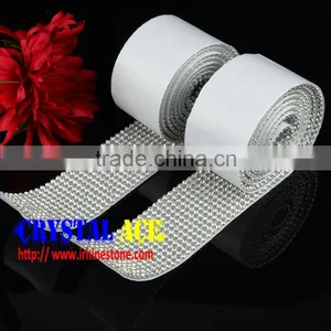 Clear Crystal Cutting Metal Mesh, Sticker Rhinestone Banding, Sticky Crystal Rhinestone Trimming Self-Adhesive for Decoration thumbnail-1