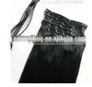 100% Virgin Remy Black Color Clip in Hair Extension thumbnail-1