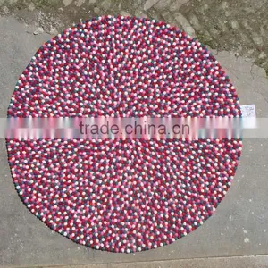 Multi Color Woollen Felt Ball Carpet thumbnail-2