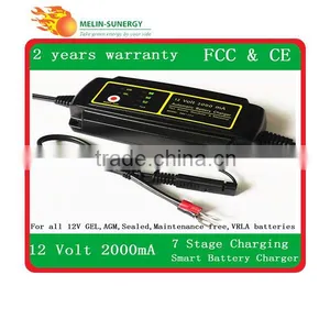 7 Stages 12V Battery Charger 2000mA for Motor Bike and Car thumbnail-2