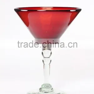 Mouth Blown Red Colored Martini Glass,Lead Free Glassware thumbnail-1