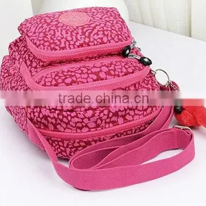 Wholesale Pink Cottton Fancy Cotton Shoulder Bags With Multi Pockets thumbnail-5