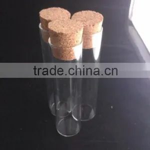 Clear Glass Tube Glass Bottle With Wooden Cork thumbnail-1