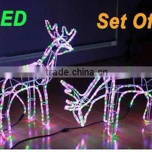 White Reindeer LED Magic Colour Christmas Lights for Outdoor Project/LED 3D Motif Christmas Deer Snowman thumbnail-1