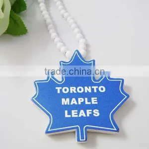 TORONTO MAPLE LEAFS Wooden Pendant With a 36 Inch Wood Beaded Necklace Chain thumbnail-1
