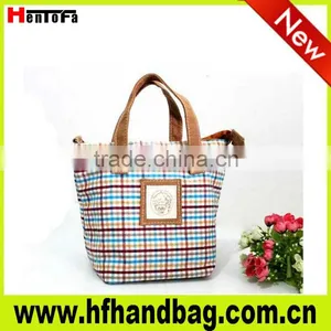 New Fashionable Checked Korean Lady Shoulder Cotton Mini Bag thumbnail-1